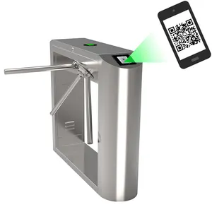 QR code bar code access control system competitive price Automatic waist height tripod turnstile