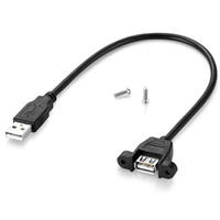 Câble d'extension USB 2.0 Bochara mâle à femelle avec feuille de montage sur panneau à vis + blindé tressé 30cm 50cm 1m 1.5m 2m 3m 5m