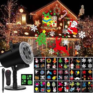 Projecteur de Noël 16-en-1 avec télécommande, lampe de projection LED extérieure pour fête et jardin - Product Image 1
