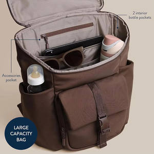 Mochila Pañalera de Nailon Impermeable Personalizada, Portátil, Premium, de Moda, para Viajes, Trabajo, Mamá, Recién Nacido, con Cambiador - Product Image 6