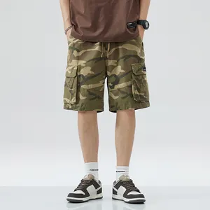 Men's Camo Cargo Shorts Baggy Plus-Size Summer Slim Quarter Pants With Multi-Pockets For Outdoor Activities