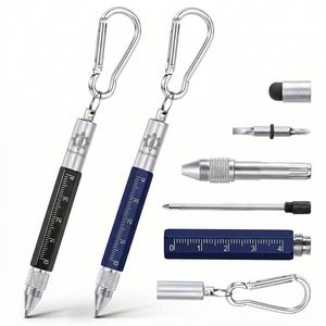 Llavero Multifuncional 6 en 1 de Alta Calidad con Herramientas Deportivas, Hebilla de Montaje, Destornillador, Regla y Bolígrafo Metálico - Product Image 1