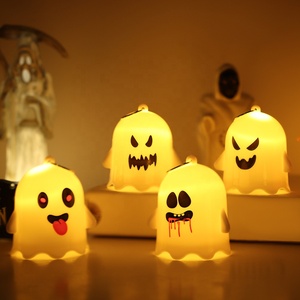 ไฟ LED ตกแต่งฮาโลวีน รูปผีพลาสติก ไฟกลางคืน เทียนอิเล็กทรอนิกส์ขนาดเล็ก ของตกแต่ง โรงงานขายส่ง - Product Image 3