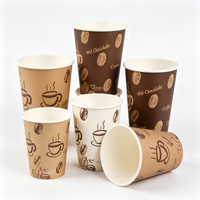 Gobelet en papier jetable, imperméable, à paroi simple, biodégradable, design personnalisé, pour expresso