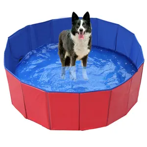 Pataugeoire PVC tube de bain pour animaux de compagnie piscine pour animaux de compagnie enfants robuste pliable chien piscine pataugeoire chien piscine pour animaux de compagnie