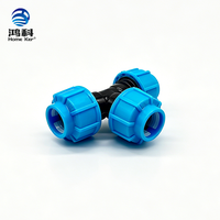 Raccord en T en polyéthylène haute densité PN16 à prix d'usine HongKe, adaptateurs moulés en PP HDPE pour système d'eau