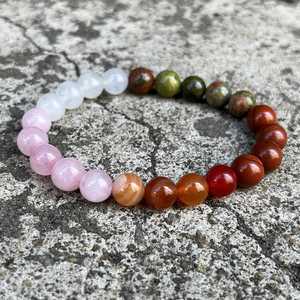 Bracelet en pierre naturelle avec perles de verre colorées pour la clarté mentale, échantillon de pré-production avec logo personnalisé - Product Image 3