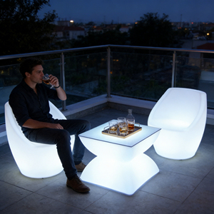 Modern Commercial LED <strong>Poseur</strong> <strong>Table</strong> with 16-Color Changing Lights Waterproof IP65 for Nightclub and Outdoor Events - Product Image 4