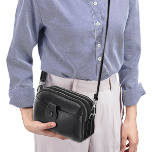 Mini bolso cruzado para mujer, negro, con forma de concha, gran capacidad, cierre de cremallera, para uso diario, primavera 2024 - Product Image 2