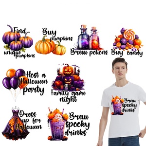 T-shirt de haute qualité pour Halloween avec motif de citrouille pour transfert thermique, en matériau PET, écologique, lavable pour les vêtements - Product Image 3