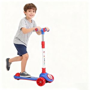 Modern Kids Seated Scooter with Three <b>Wheels</b> Foldable Design <b>Plastic</b> Body Height Adjustable & Light Included for Outdoor Fun - Product Image 2