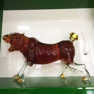 Bouteille en verre en forme de tigre zodiaque à conception personnalisée pour Brandy, Bourbon, whisky, ron, <span class=keywords><strong>Tequila</strong></span> - Product Image 5