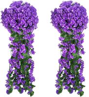 Fleurs artificielles suspendues pour les fleurs extérieures violettes de lierre suspendues pour la maison mariage jardin cour