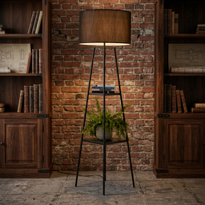 Modern Iron Floor Lamp with Multicolored Fabric Drum Shade High CRI 90 Minimalist Design LED Light Source for <b>Office</b> Use - Product Image 4