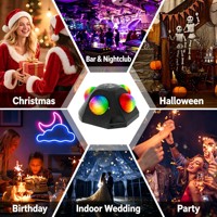 Luz Láser de Discoteca con 3 Bolas Mágicas, Proyector RGB para Escenarios, Activación por Sonido, Control Remoto, Luz para Fiestas DJ, Decoración para Clubes, Bodas y Festividades