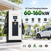 Station de recharge rapide pour véhicules électriques 60-160 kW CC, certifiée CE TUV EMC, sur pied, double connecteur, OCPP, 4G, WiFi, LAN, CCS1, CCS2, GB/T, EVSE commercial