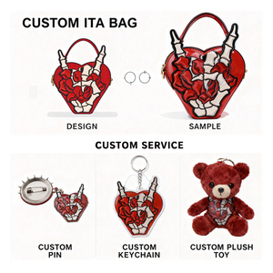 Durable PU Ita Bag Custom Cartoon IP <b>Badge</b> Keychain Manufacturer Sac Ita Waterproof Women's Tote Bags Large Capacity - Product Image 1