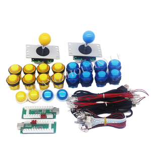 Tự làm 2-Player Arcade Trò chơi giao diện điều khiển Kit MAME USB <span class=keywords><strong>Encoder</strong></span> 8-cách cổ điển arcade Joystick 28mm Led Chrome đẩy nút đồng xu thanh toán - Product Image 2