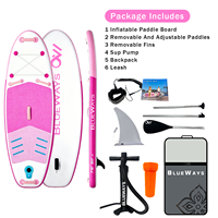 SUP gonflable rose pour enfants 228x76x15cm, planche à pagaie junior durable en Drop Stitch 6 pouces, vente en gros, usine OEM, CE & BSCI