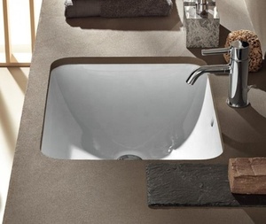 Lavabo in Ceramica Rettangolare Italiano 400x385mm da Incasso con Finitura Superiore Eccellente Lavorata a Macchina - Product Image 2