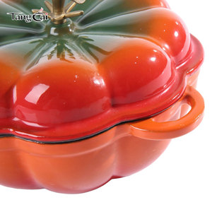 Oferta Especial: Cacerola de Hierro Fundido Esmaltado con Revestimiento, con Tapa, en Forma de Calabaza, Horno Holandés de Hierro Fundido de <span class=keywords><strong>4QT</strong></span>, <span class=keywords><strong>Cocotte</strong></span> con Forma de Calabaza - Product Image 5