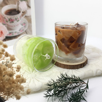 A07T Großhandel Matcha Latte Eis kaffee Food Jelly Gel Duftglas Kerzen für die Inneneinrichtung