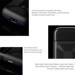 Rasoio da Viaggio Ultra-Sottile Trueman RSCW-8107 per Uomo, Ricaricabile con Due Testine Oscillanti, Silenzioso e Tascabile per Uso in Auto - Product Image 6