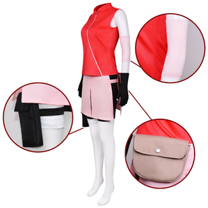 Ecoparty ชุดคอสเพลย์อะนิเมะ <span class=keywords><strong>Haruno</strong></span> <span class=keywords><strong>Sakura</strong></span> กางเกงขาสั้นกระโปรงกระเป๋าฮาโลวีนวันขอบคุณพระเจ้าของขวัญคริสต์มาส - Product Image 3
