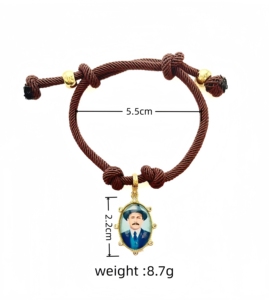 Bracelets de charme faits à la main à la mode, représentant un portrait de médecin chrétien pauvre, avec des zircons, tissage de corde épaisse, ensemble de bracelets de bijoux pour femmes - Product Image 6