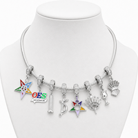 Pendentif OES personnalisé en métal pour les membres de l'Ordre de l'Étoile d'Orient, idéal pour la fabrication de bijoux en gros