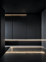 Panneau mural noir foncé ou personnalisable avec système d'éclairage LED intégré pour murs décoratifs et intérieurs commerciaux