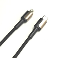 Nilon USB kepang 1M kabel hitam aluminium Aloi A-C C-C c-lighting 5-Core 3A TYPE-C cepat 60W pengisian Data Transfer untuk ponsel