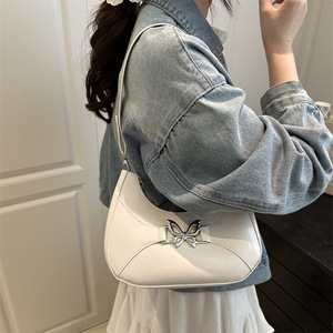 El nuevo estilo de verano Pure Color 2025 es elegante, simple y dulce, con un bolso de un solo hombro inclinado para las axilas para mujer - Product Image 2