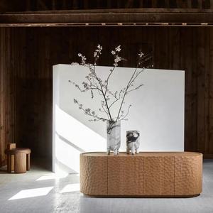 Italie Viola Calacatta Vase de table floral décoratif en marbre bas - Product Image 6