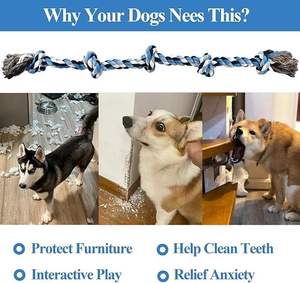 manufacturer direct teeth grinding cleaning self fun bite relaxation pet dogs bite braided <b>ropes</b> toys - Product Image 3