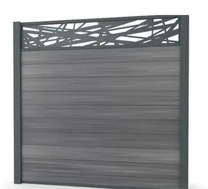 Euro Stijl 6 Ft. X 6 Ft. Lattice Top Black Rose Aluminium/Composiet Horizontale Hek Panel