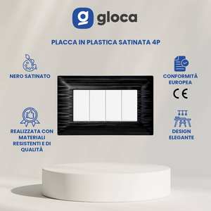 Ensemble de plaques murales en plastique Gloca, 3 pièces, noir satiné, 4 emplacements, usage résidentiel - Product Image 2