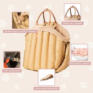 Transportín Plegable 2 en 1 para Mascotas, de Poliéster Suave y Acogedor, con Diseño Sólido, Fácil de Transportar para Perros y Gatos - Product Image 5