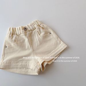 Shorts da <span class=keywords><strong>bambina</strong></span> in denim tinta unita beige, rosso, nero, marrone - Collezione Estate 2026 - Product Image 6