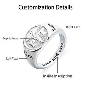 Персонализированное кольцо медсестры с символикой медицины (канцелярский жезл), гравировкой и надписью — подарок выпускнику, медсестре, врачу, медицинскому персоналу - Product Image 2