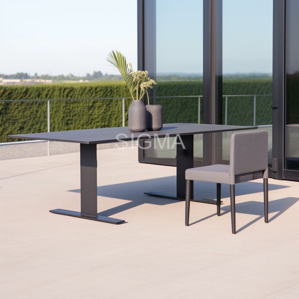Simplicity patio outdoor garden furniture aluminum rectangular dinning table