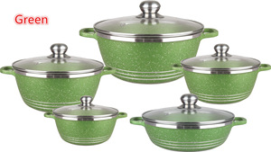 Lot de 10 Casseroles Peu Profondes Antiadhésives en <span class=keywords><strong>Aluminium</strong></span> de 20, 24, 28 et 32 cm, avec Couvercles en Verre et Fond CD - Product Image 2