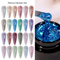 Extensions d'ongles en gel UV pailleté, couleurs créatives, pour sculpture d'ongles, nail art DIY, manucure en salon, non toxique, écologique, végétalien, longue tenue