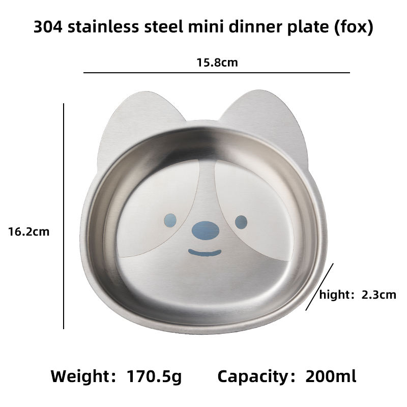 304 stainless steel mini dinner plate (fox)