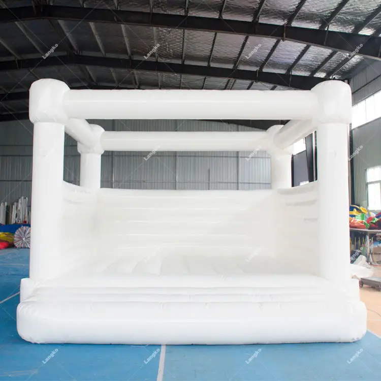 Lâu Đài Bouncy Tiệc Cưới 13X13 Nhà Nảy Bơm Hơi Nhà Nảy Màu Trắng Cho Trẻ Em Người Lớn Nhảy