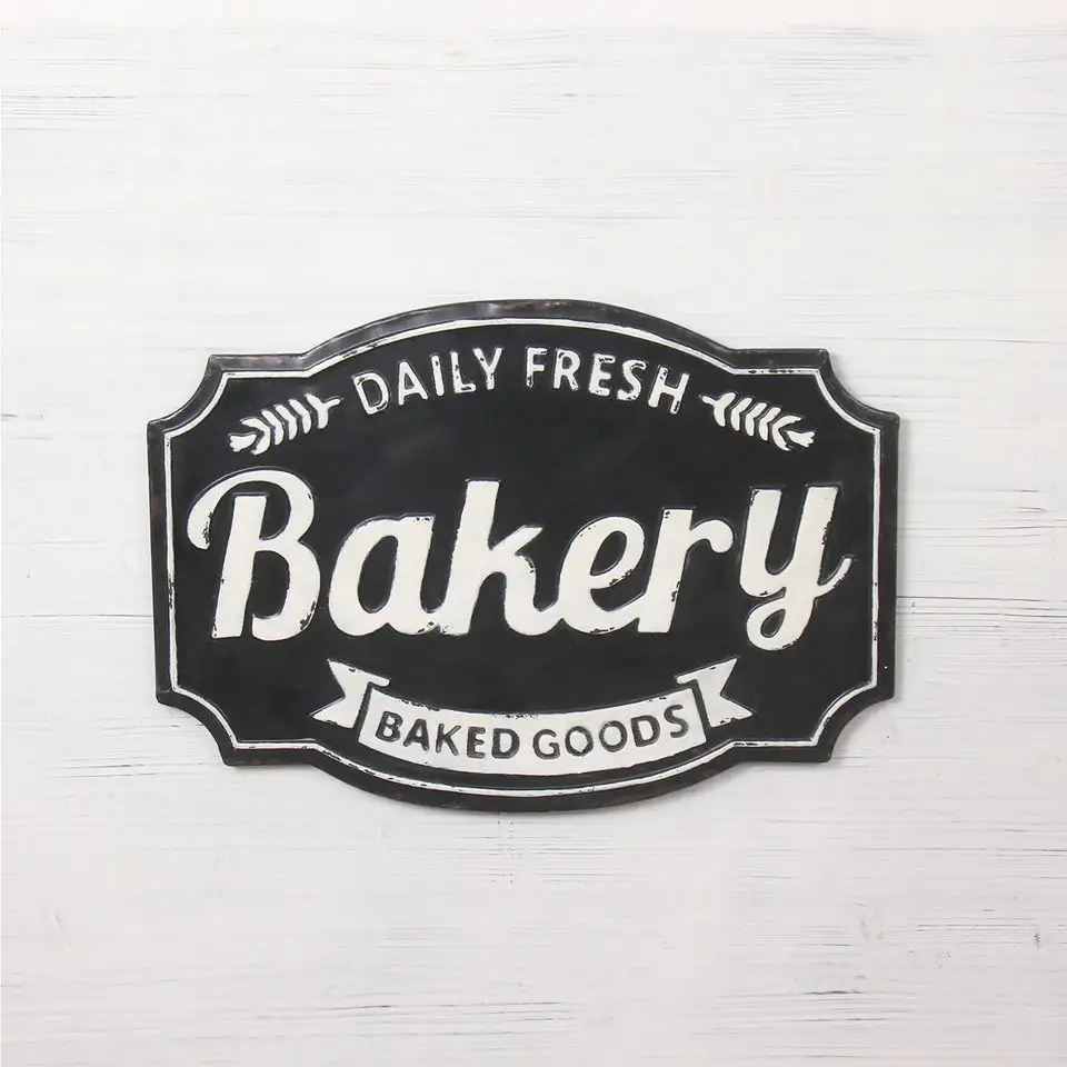 ZHENGSHUN Bakery Tin Sign Daily Fresh Bakery Baked Goods Vintage Metal Tin Signs for Cafes Bars Pubs Shop Wall Decoration