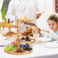 Fruit Snack Kaasplaat Multi-Layer Tray Cake Stand Dienblad Houten Serveerschalen Voor Aperitief Kaas En Snacks
