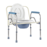 Chaise de toilette pliable réglable en hauteur pour patients et personnes âgées, capacité 125 kg, usage hospitalier et domestique, classe I - Ventes Flash