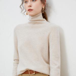 Pull à col roulé en laine <span class=keywords><strong>mérinos</strong></span> Pure pour <span class=keywords><strong>femme</strong></span>, nouveau Design, automne hiver 100% - Product Image 3