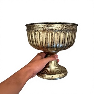 Bol de service coréen sur piédestal, décoratif, pour fruits, collations, biscuits, cadeaux, vaisselle moderne, bol argenté - Product Image 1